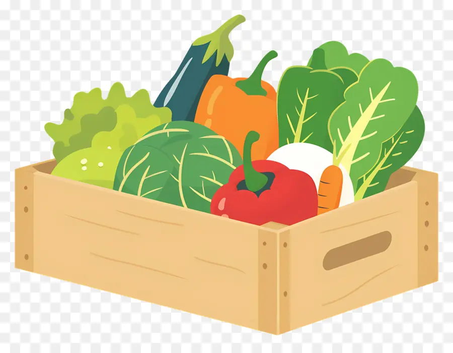 овощная коробка，свежие овощи PNG