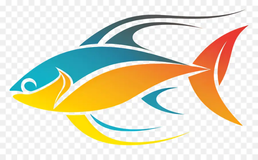 Простой дизайн，красочная рыба PNG
