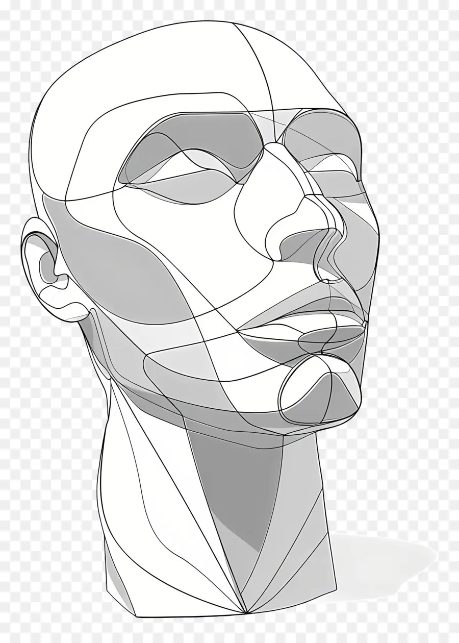 Скульптурная голова，человек PNG