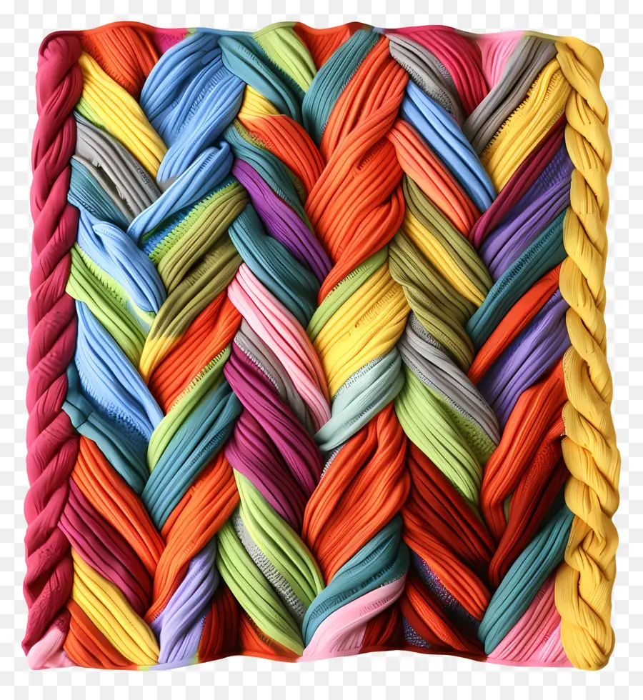 вязаное одеяло，Красочная плетеная веревка PNG