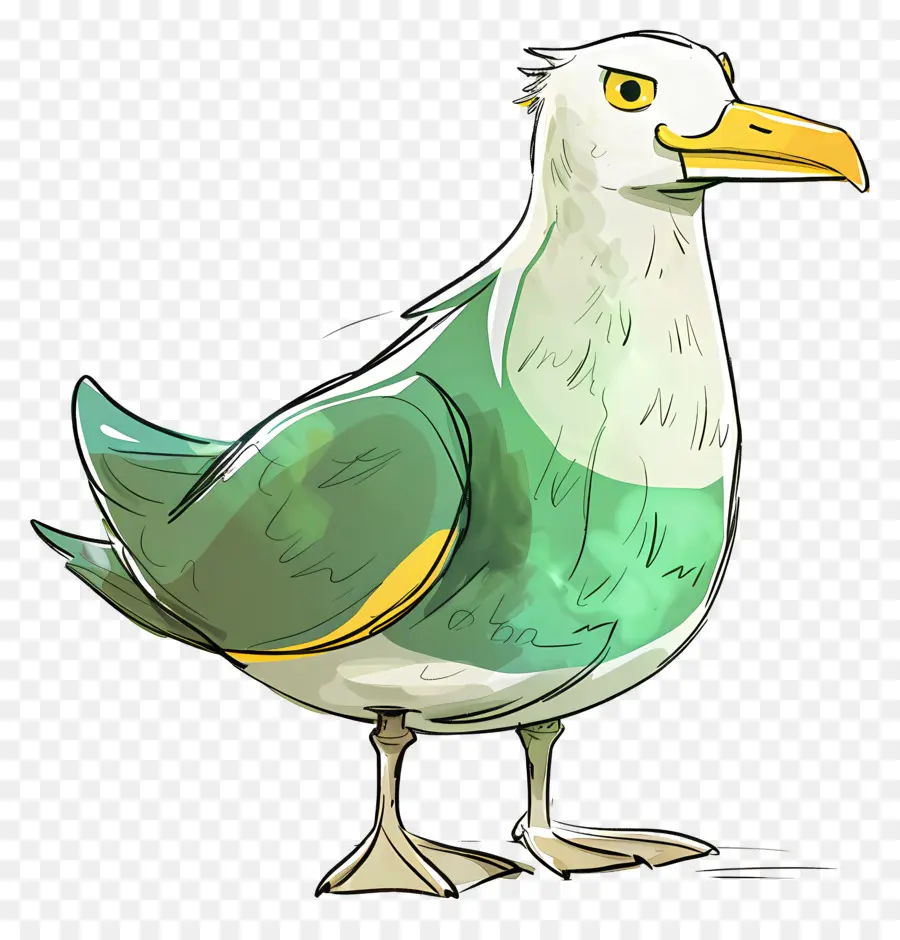 Чайка мультфильм ，эскиз птица  PNG