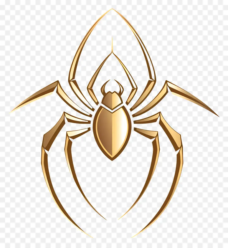 Простой дизайн，Золотой паук PNG