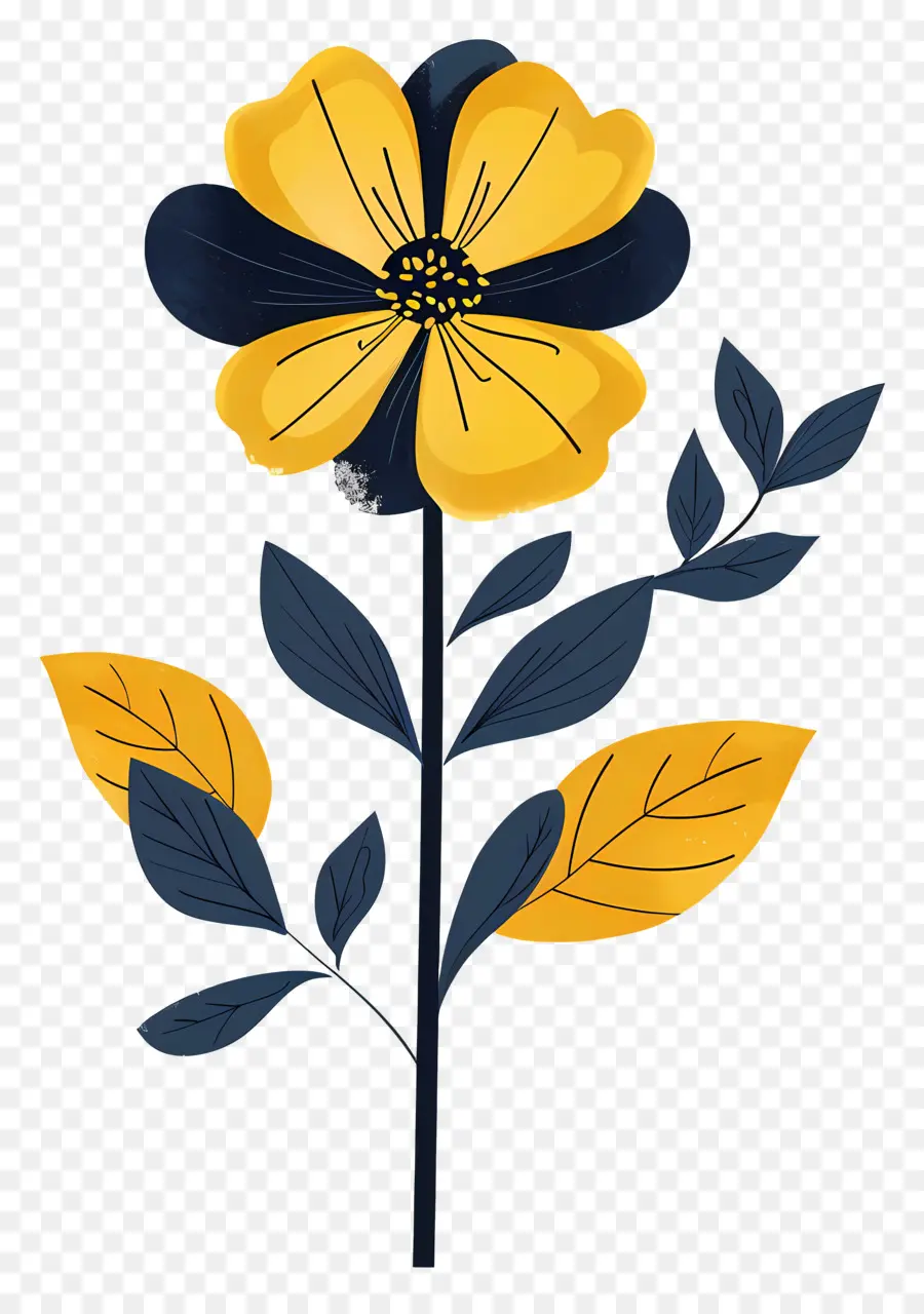 цветок，желтый PNG