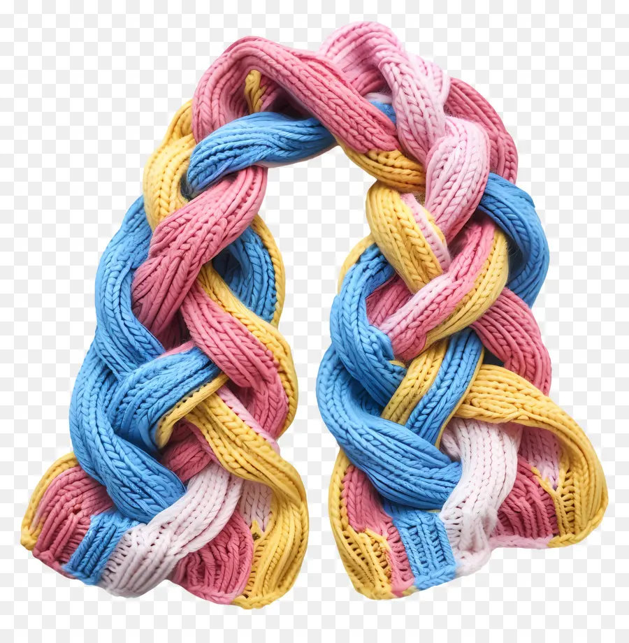 вязаный шарф，разноцветный шарф PNG