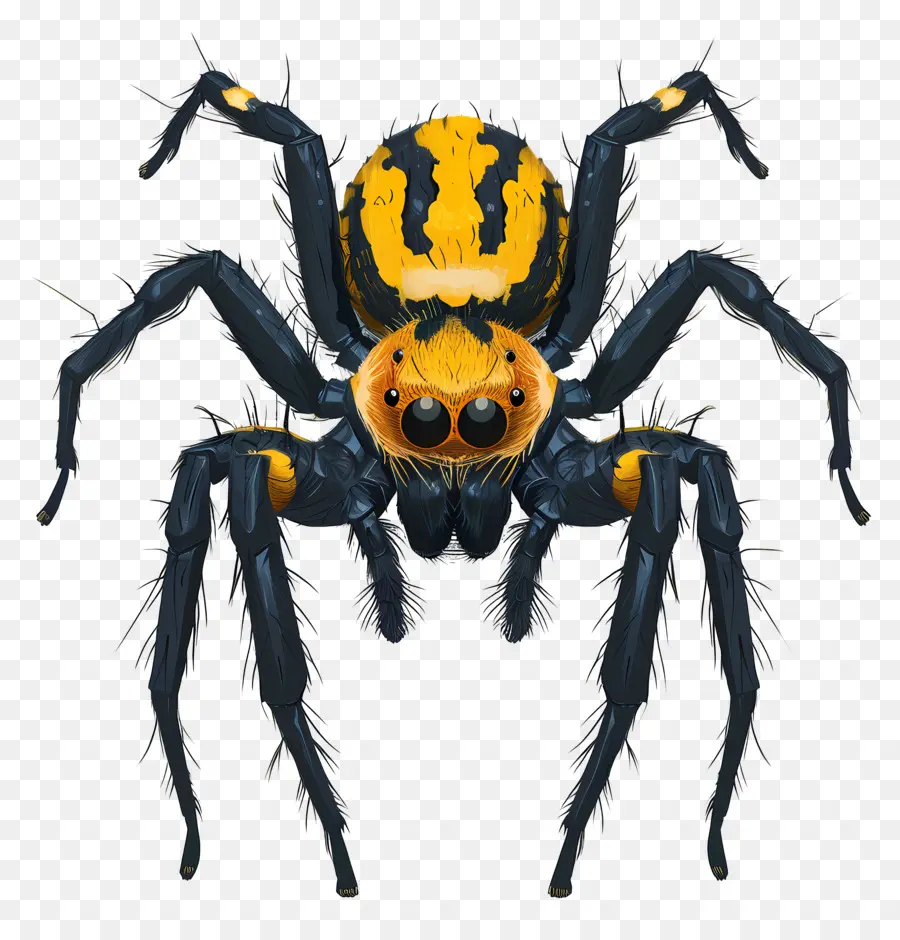 паук，желтый и черный паук PNG