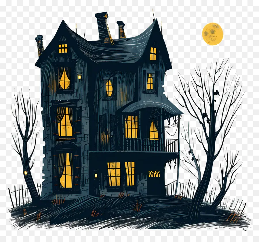 Дом с привидениями，жуткий дом PNG