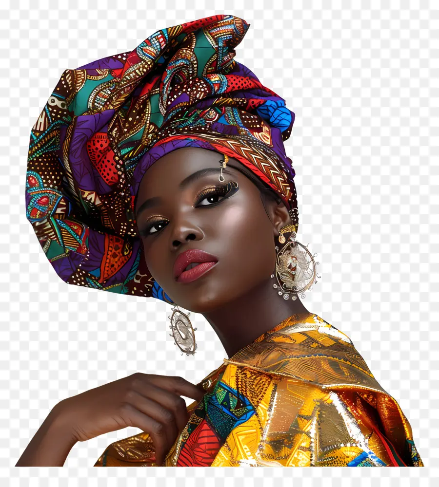 африканская женщина，Голов PNG