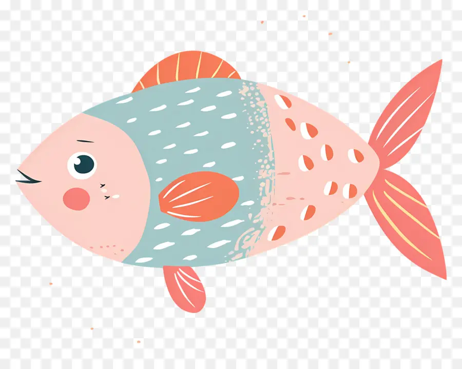 мультфильм рыбы，синий и оранжевый PNG