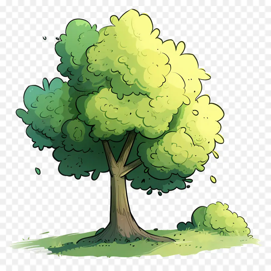 дерево мультфильм ，зеленое дерево PNG