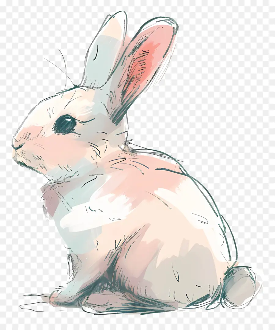 мультфильм кролик ，Белый Кролик PNG