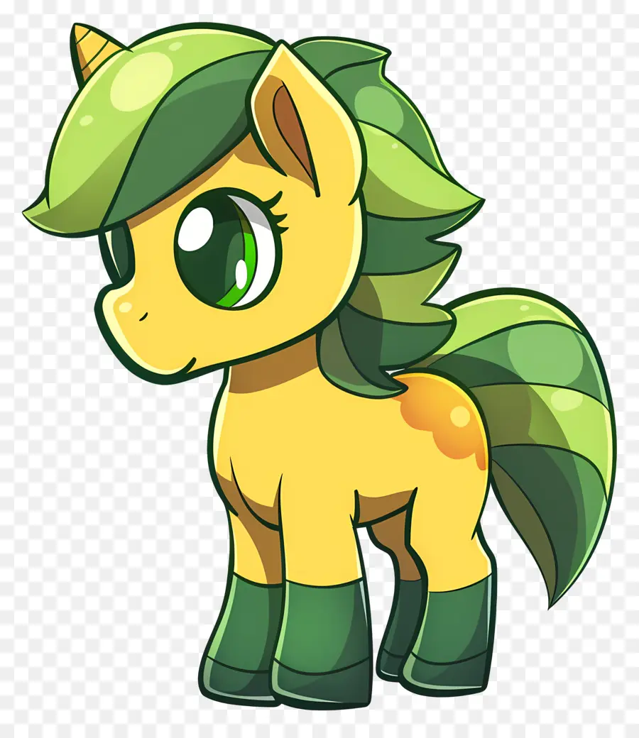 милый конь，Зеленый единорог PNG
