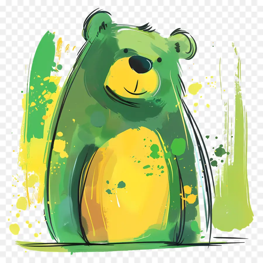 мультфильм медведь，Зеленый медведь PNG