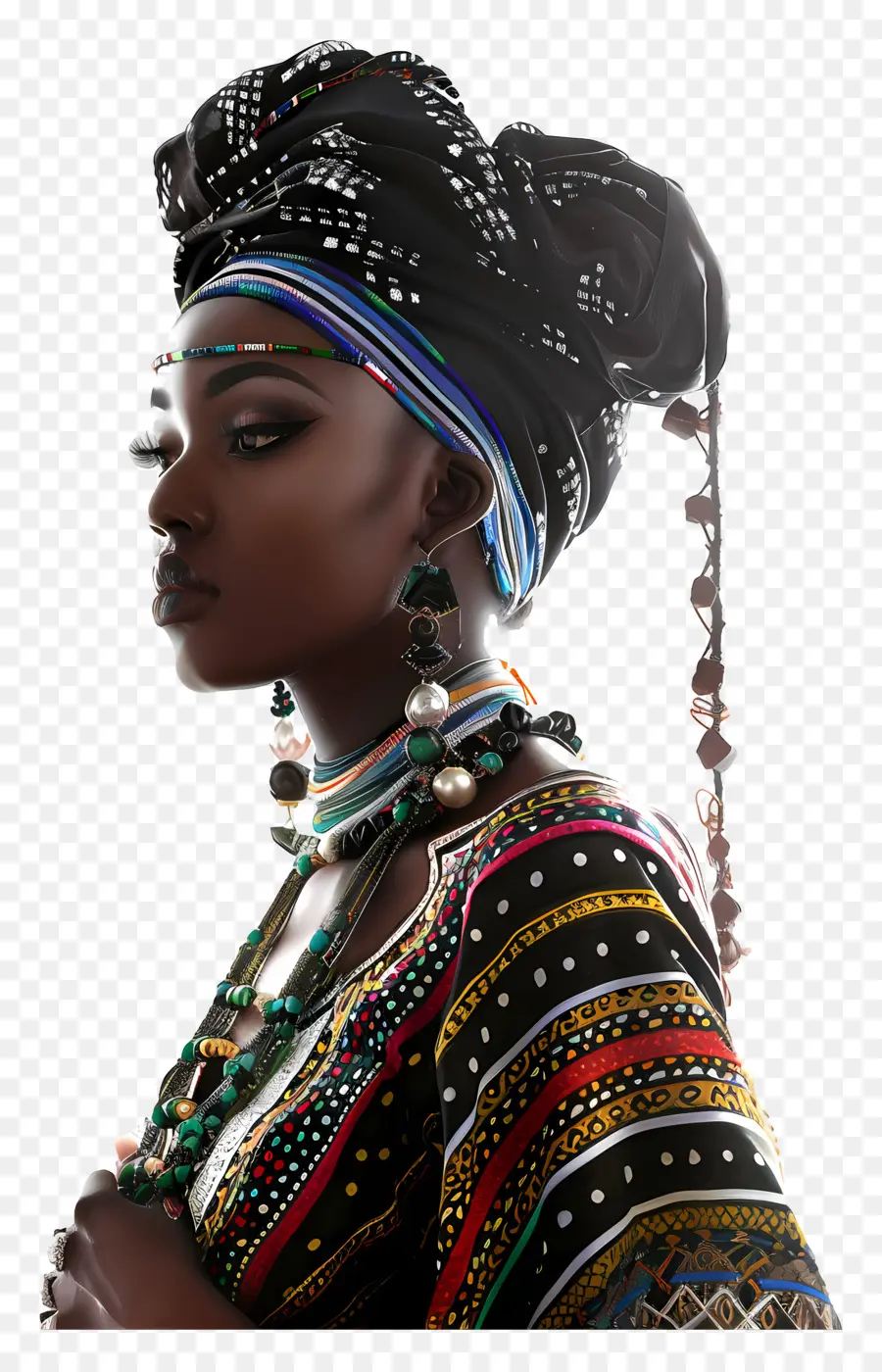 африканская женщина，Африканская вдохновленная мода PNG