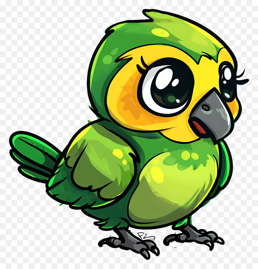 мультфильм птица，Зеленый попугай PNG