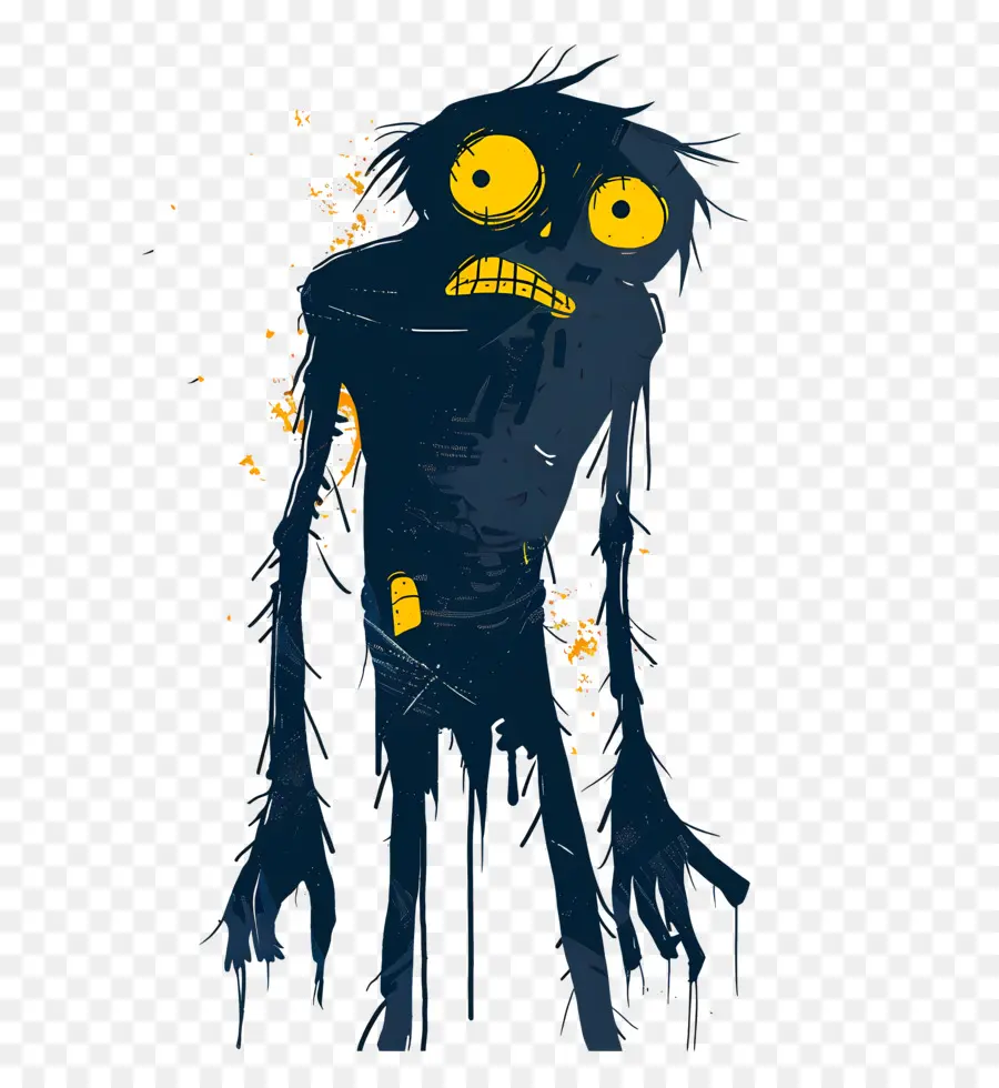 зомби，темное существо PNG