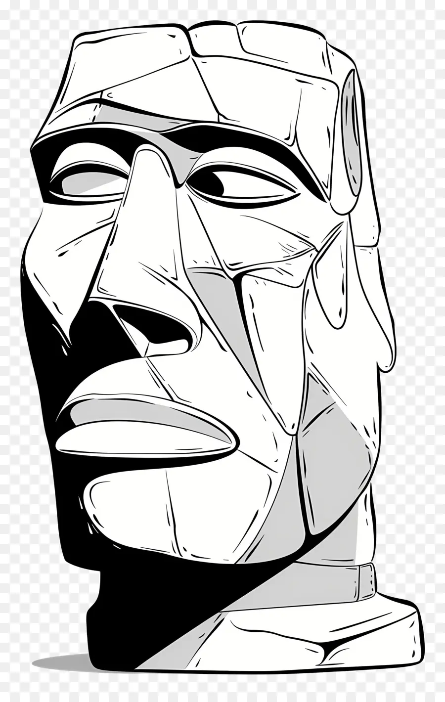 Скульптурная голова，лицо PNG
