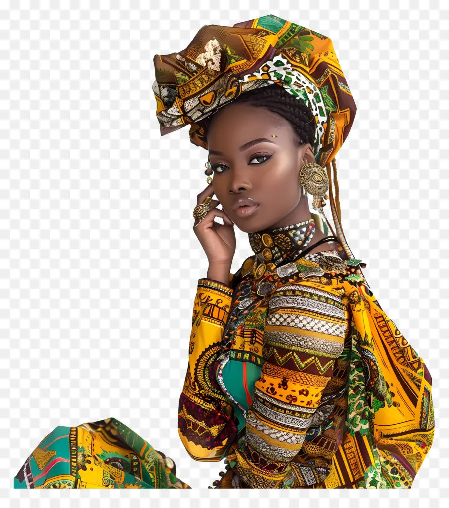 африканская женщина，Африканская традиционная одежда PNG