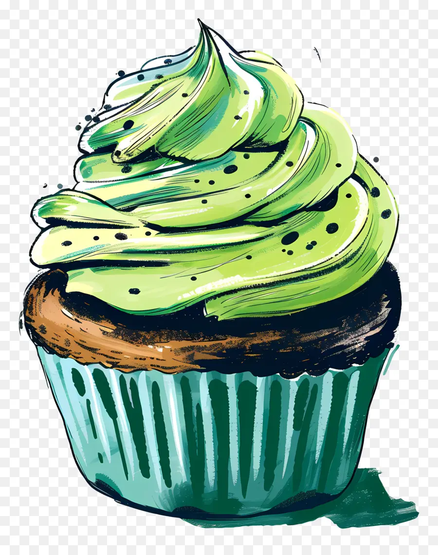 Кекс，зеленый торт PNG