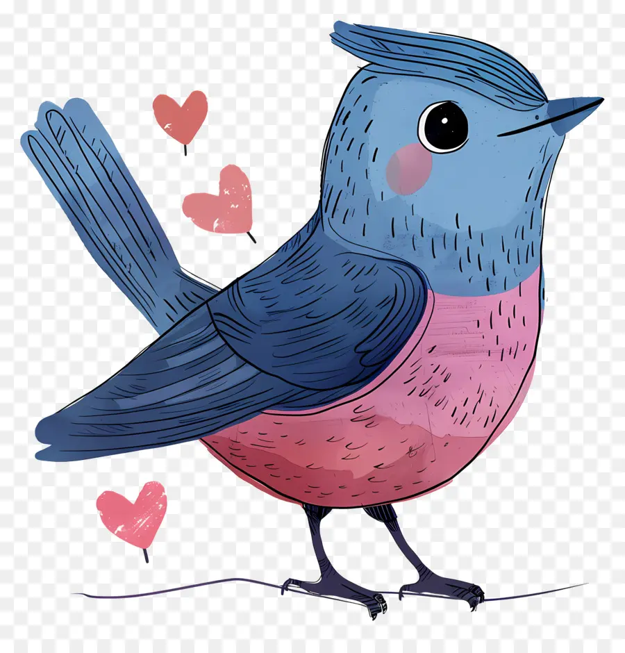 мультфильм птица，Крылья в форме сердца PNG