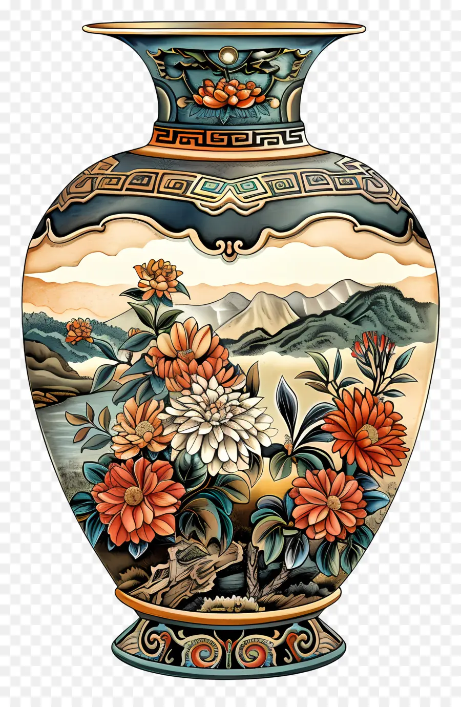 античная ваза，Пейзажной живописи PNG