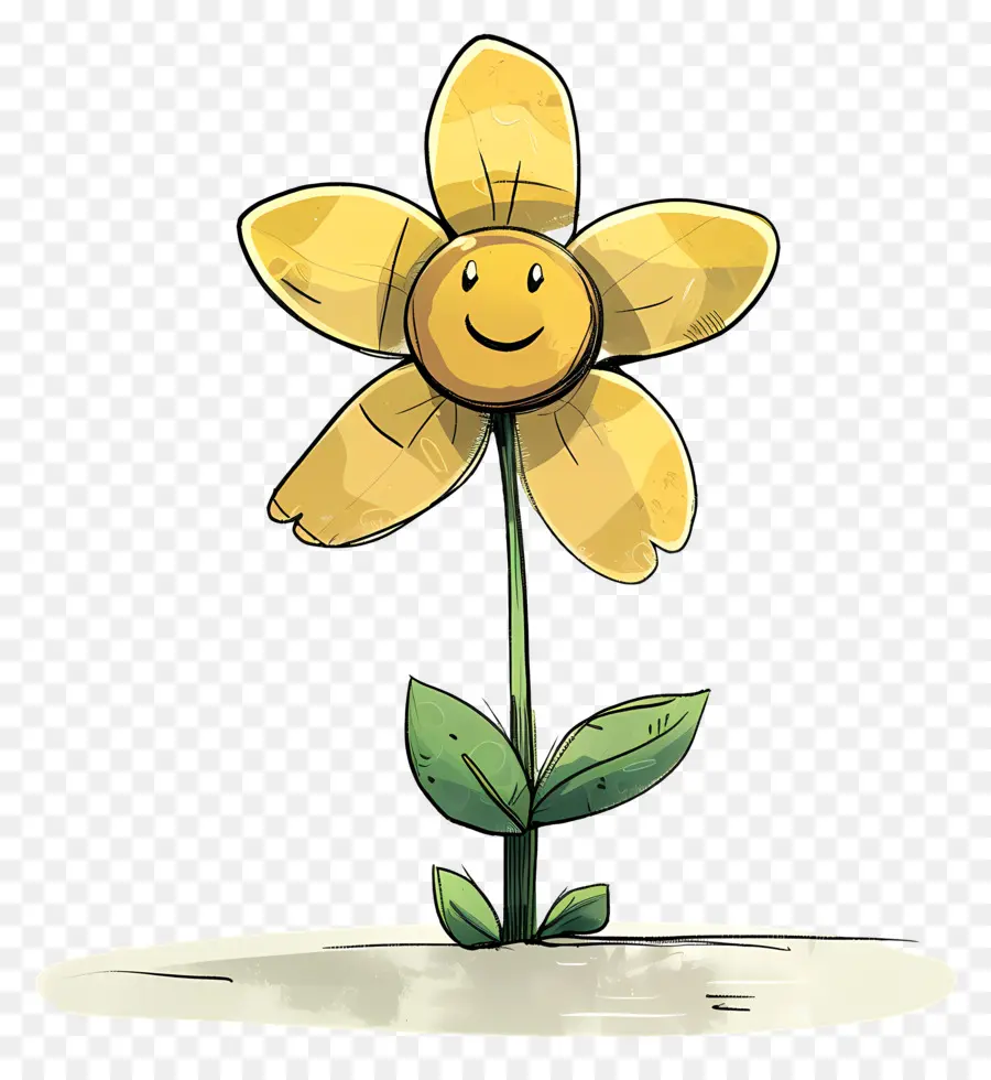 мультфильм цветок，желтый цветок PNG