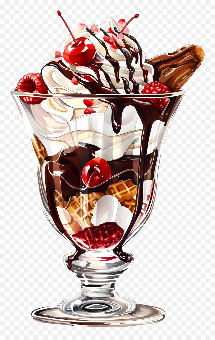 мороженое пломбир，Шоколадное мороженое PNG