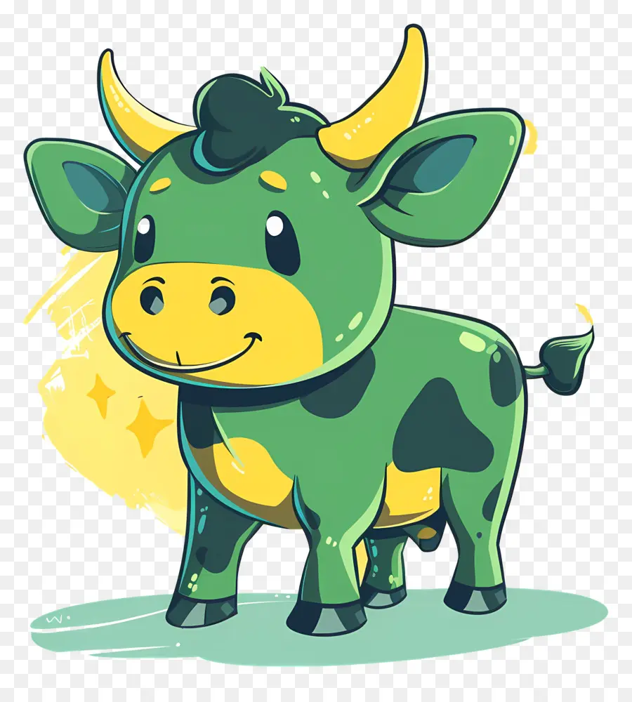 Милая корова，Зеленая корова PNG