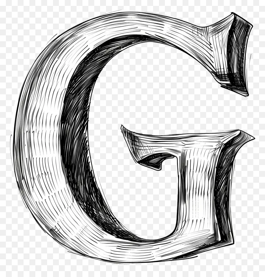 Буква G，нарисованный от руки PNG