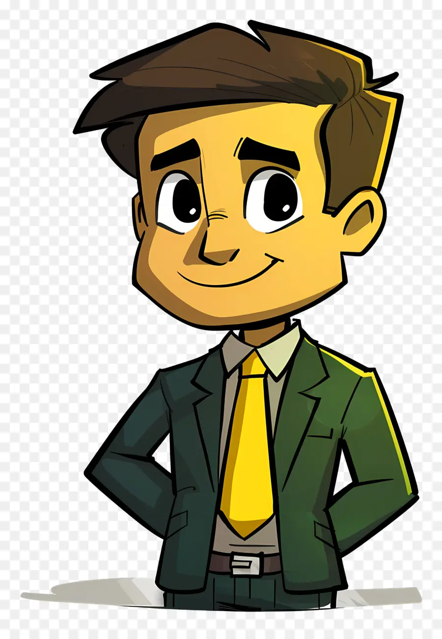 мультфильм бизнесмен，зеленый костюм PNG