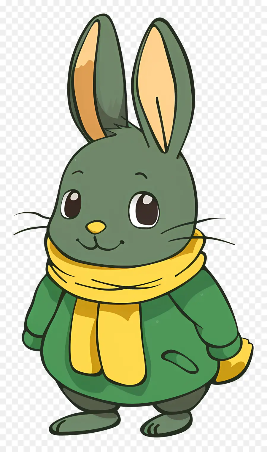 мультфильм кролик ，зеленый пиджак PNG