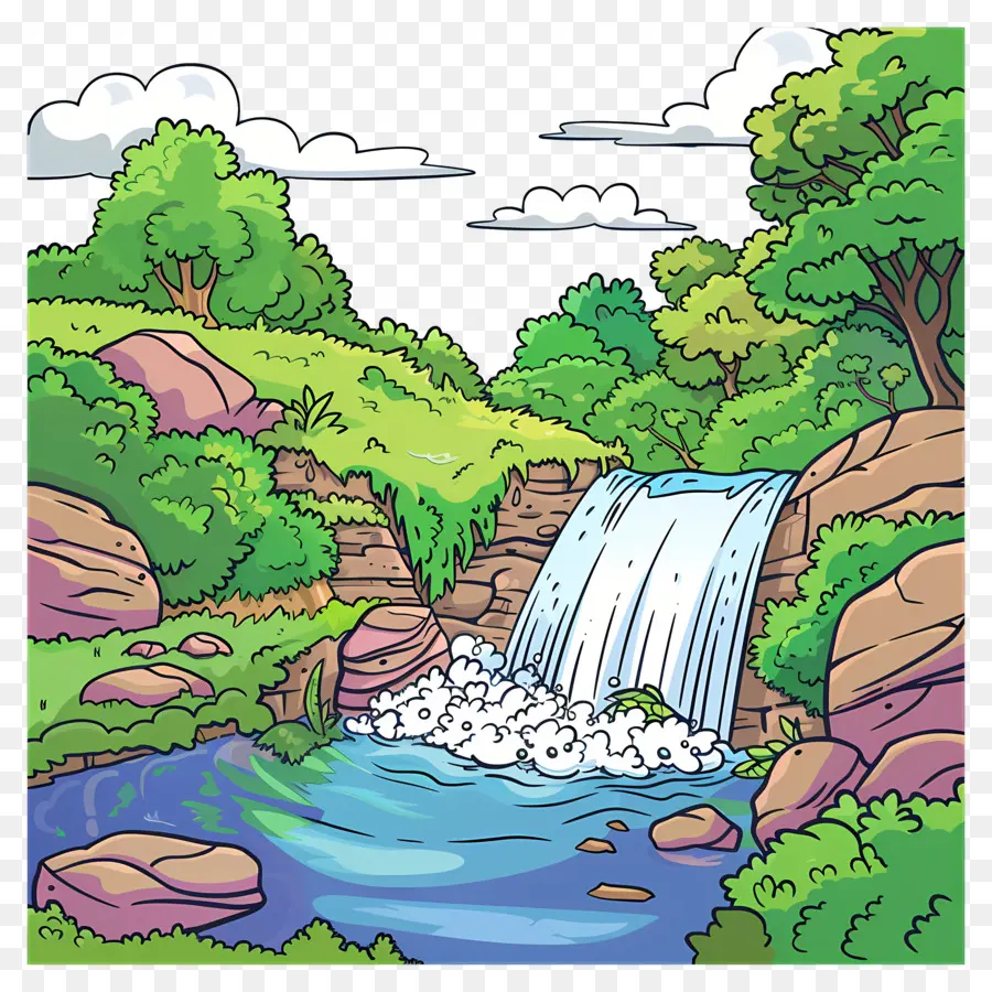 Водопад，Поток PNG