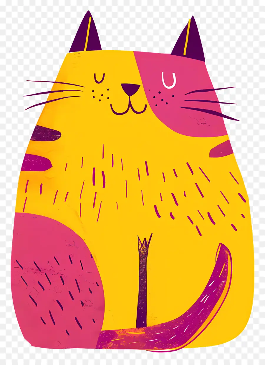мультфильм кот，желтый кот PNG