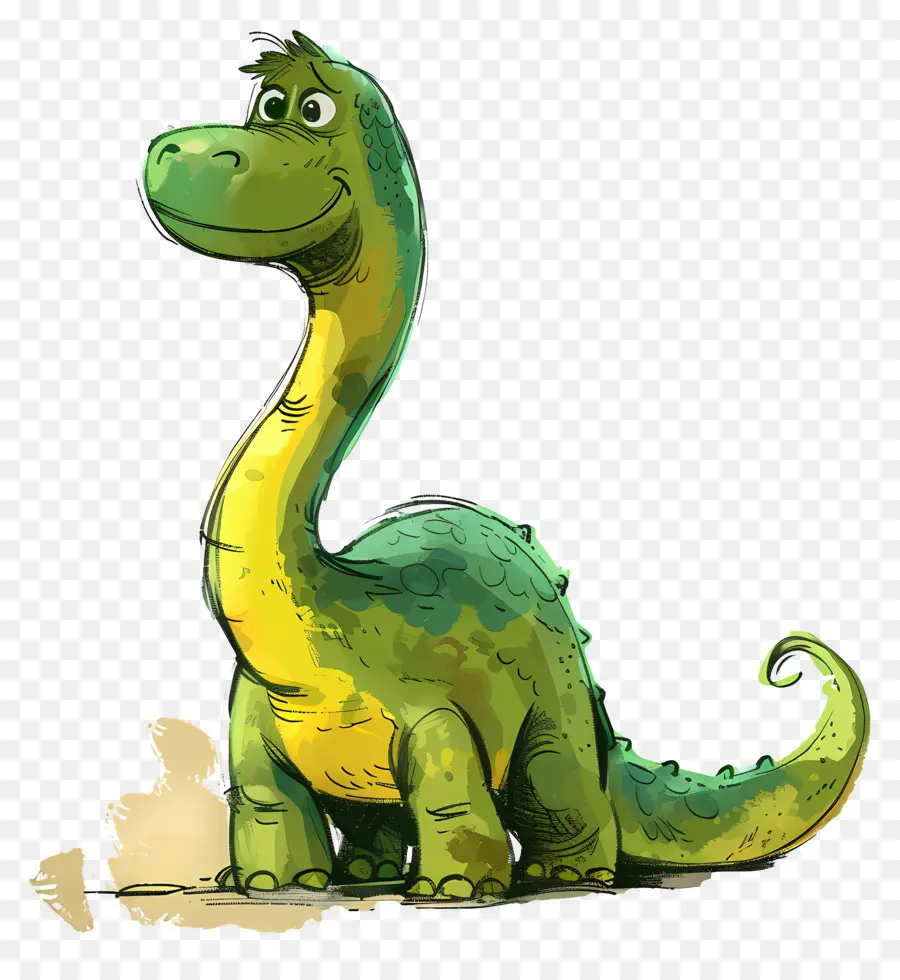 мультфильм Динозаврик，Зеленый динозавр PNG