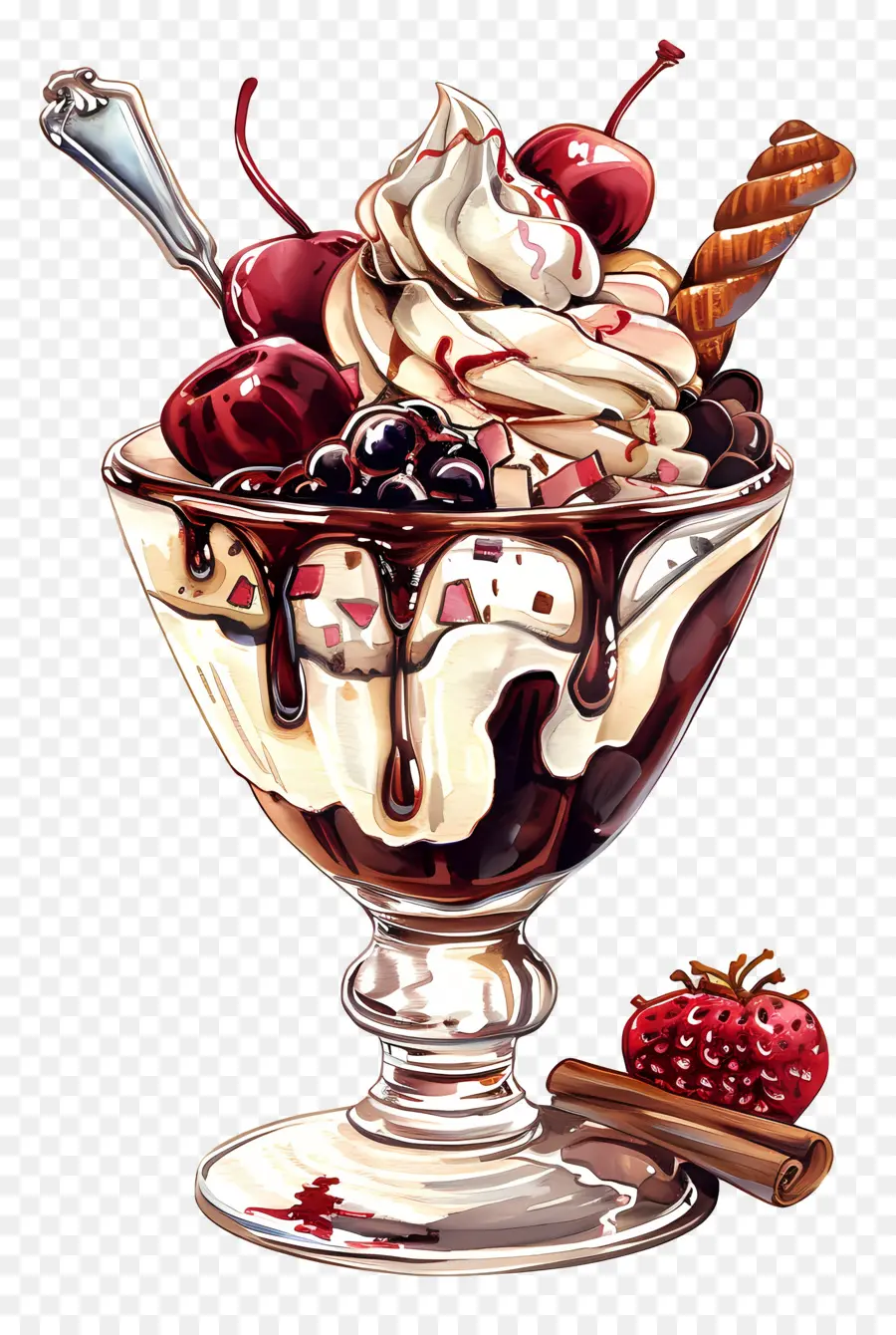 мороженое пломбир，Десерт PNG