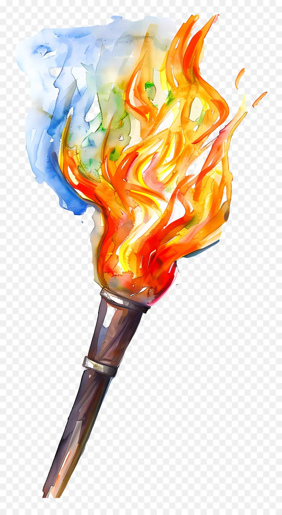 Олимпийский факел，Горящий факел PNG