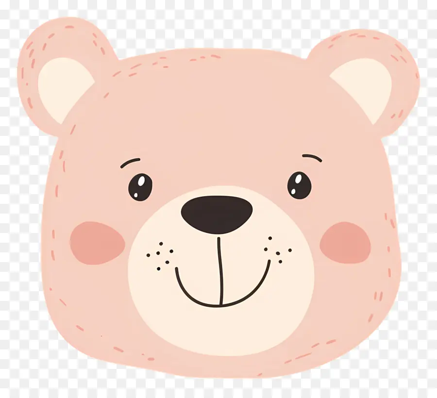 Симпатичное лицо медведя，розовый медведь PNG