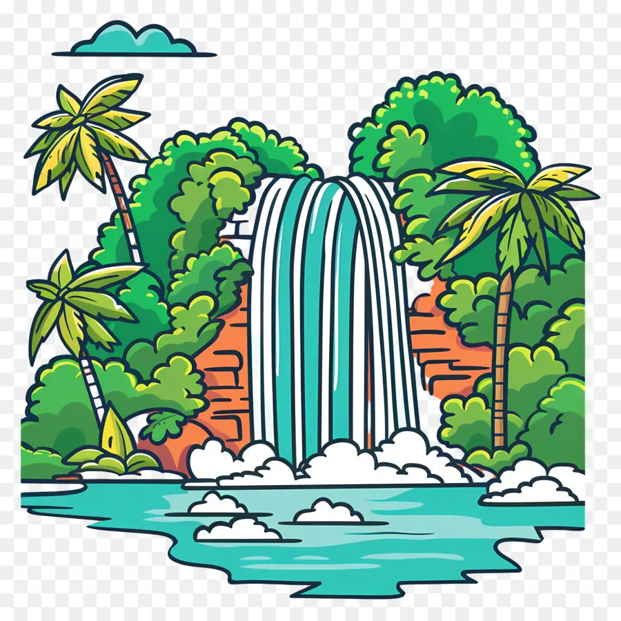Водопад，Тропический водопад PNG