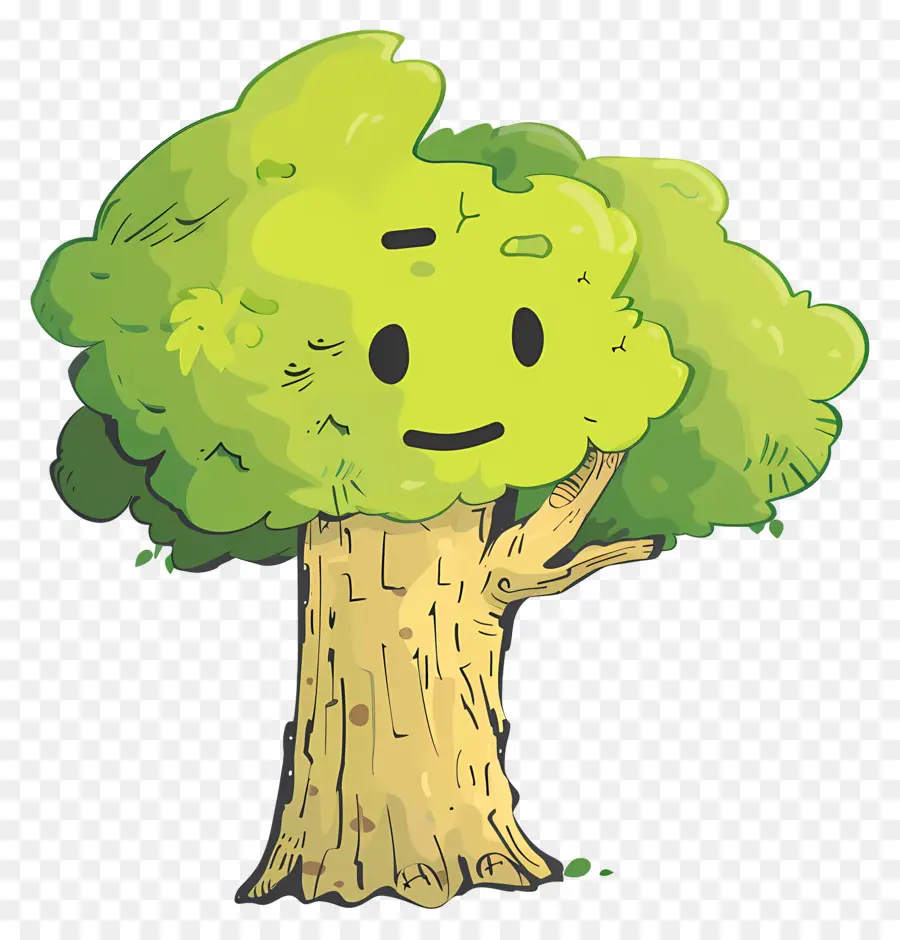 дерево мультфильм ，Улыбающее дерево PNG