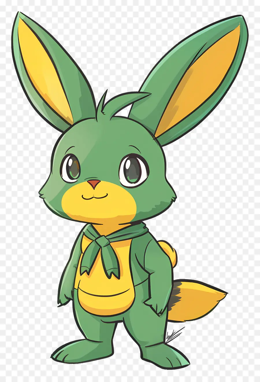 мультфильм кролик ，Зеленый кролик PNG