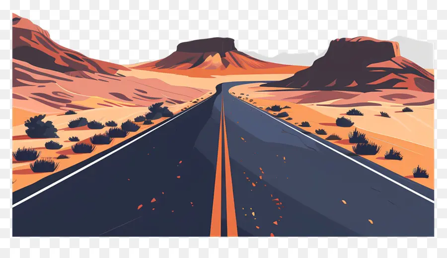 дорога в пустыне，шоссе PNG