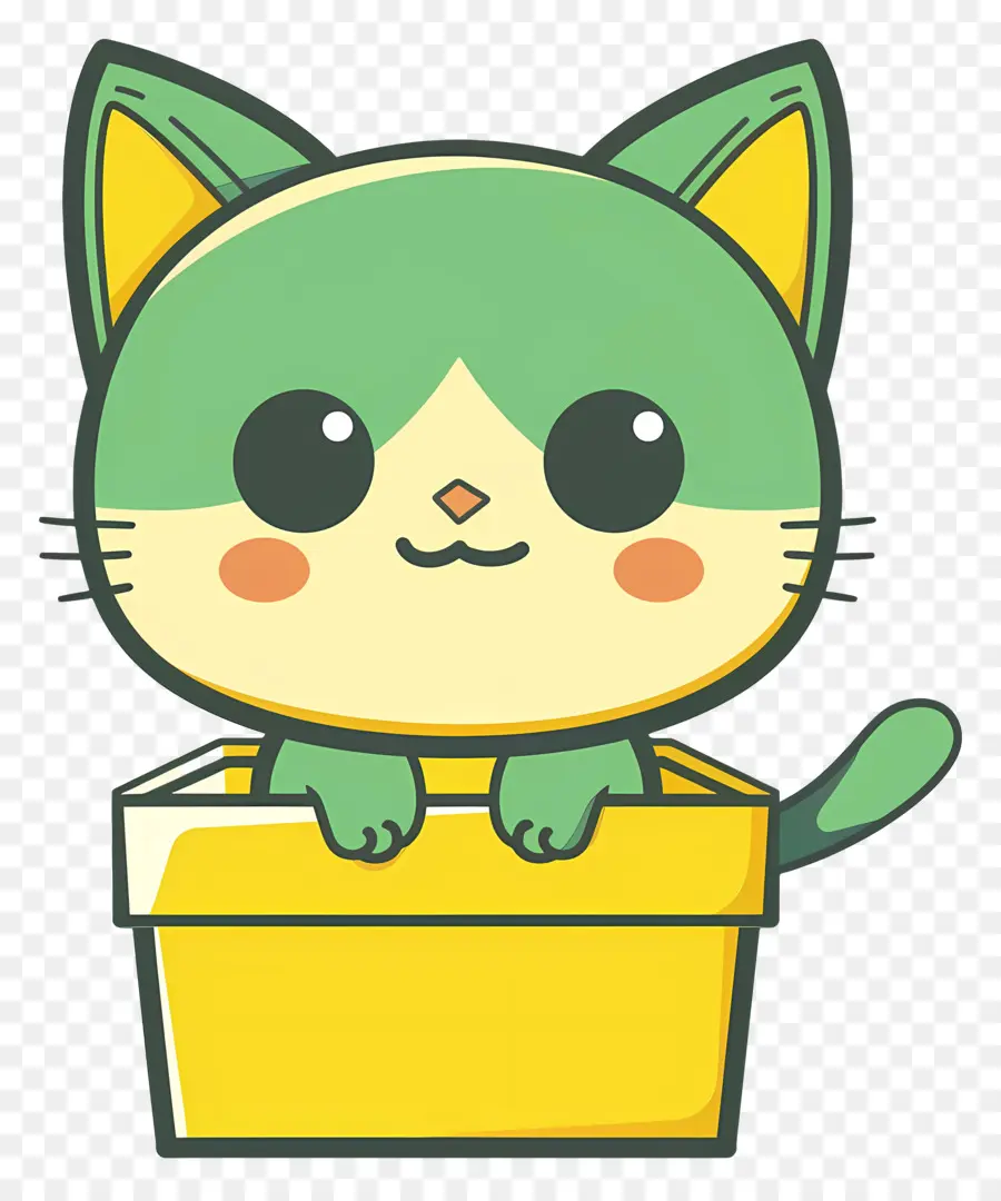 Кошка в коробке，мультфильм кот PNG