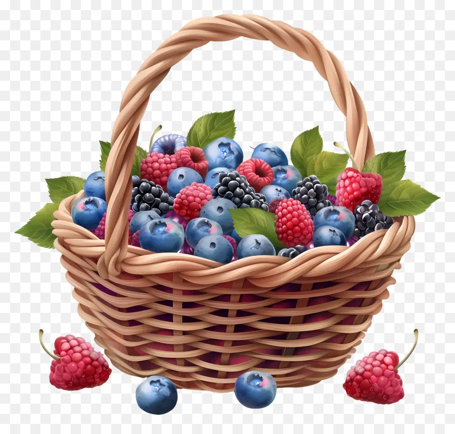 Летние ягоды，Fruit Basket PNG