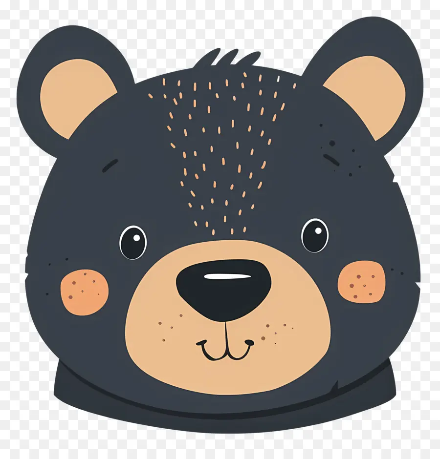 Симпатичное лицо медведя，черный медведь PNG