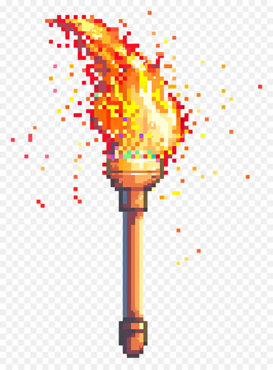 Олимпийский факел，пиксель арт PNG