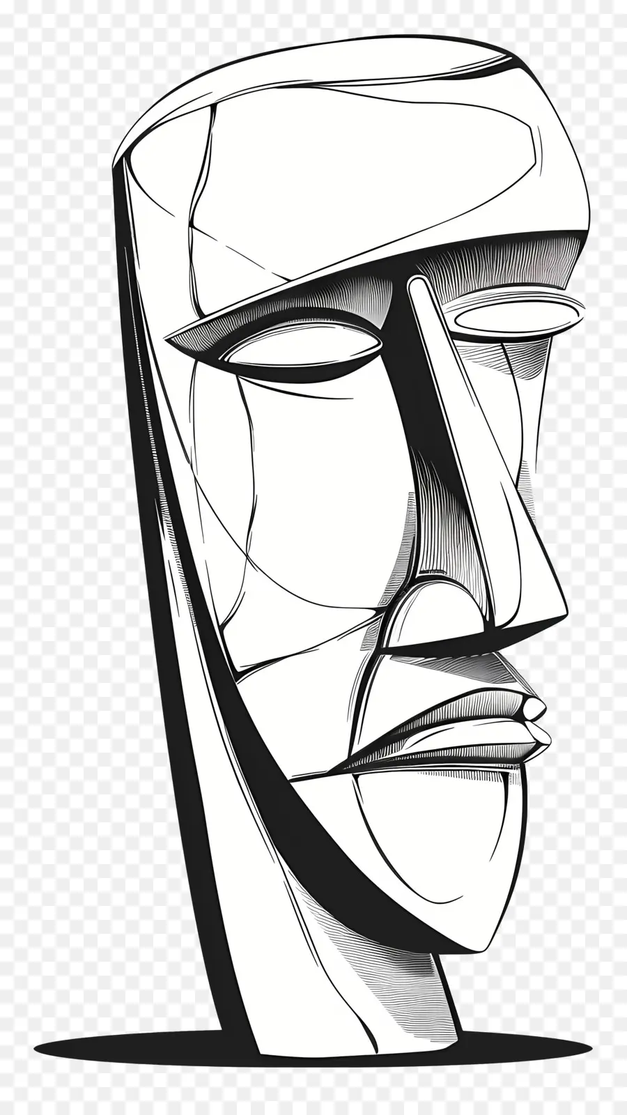 Скульптурная голова，лицо PNG