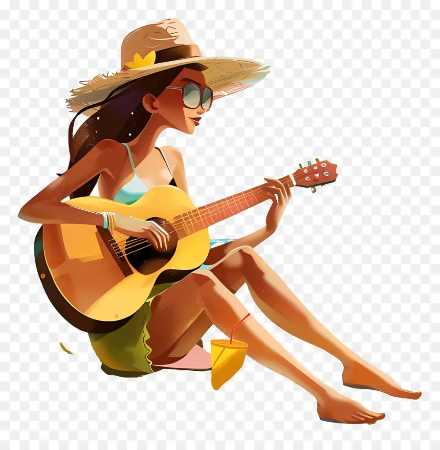 пляжные мелодии，молодая женщина PNG