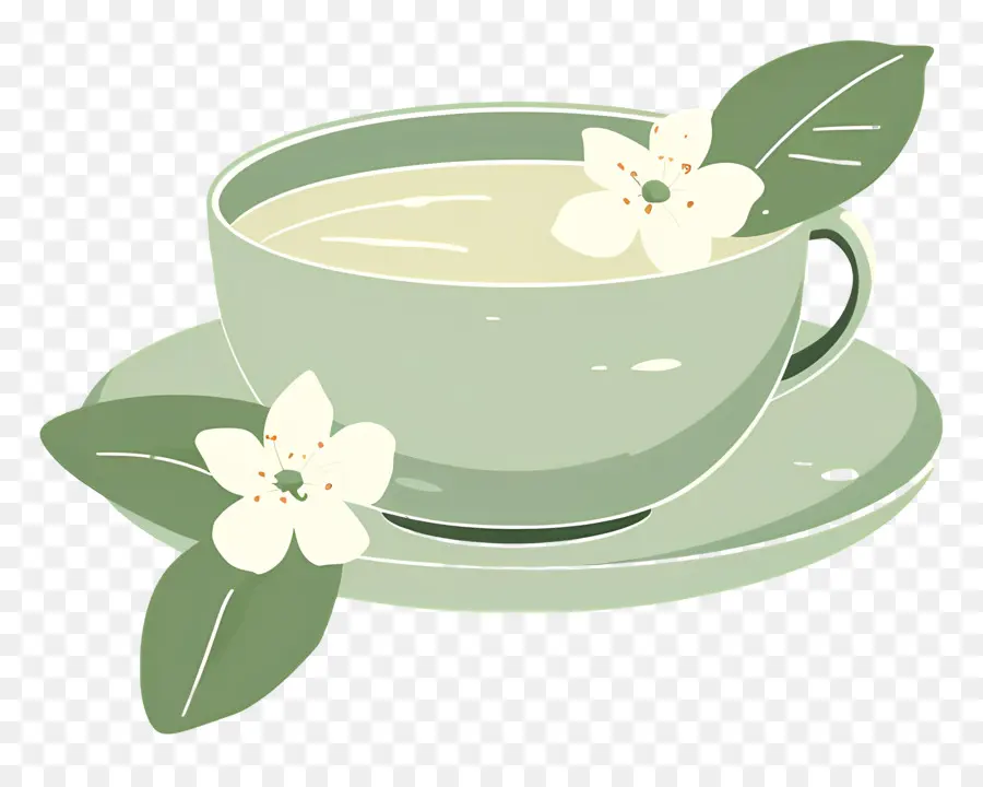 Жасминовый чай，Зеленый чайник PNG