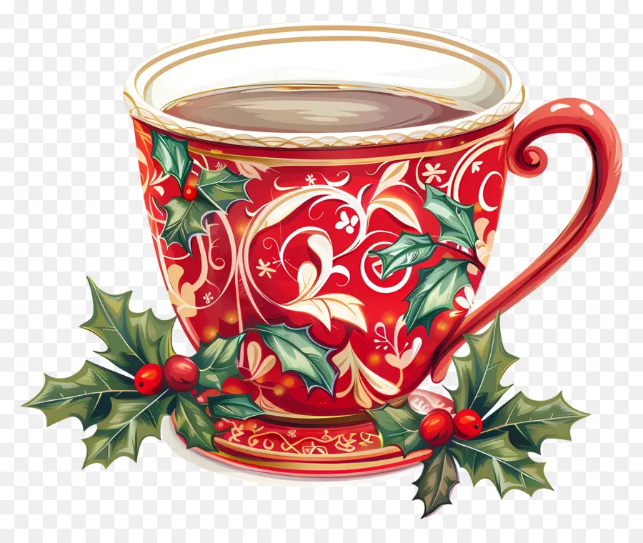 Рождественский Кубок ，Красная чашка чая PNG