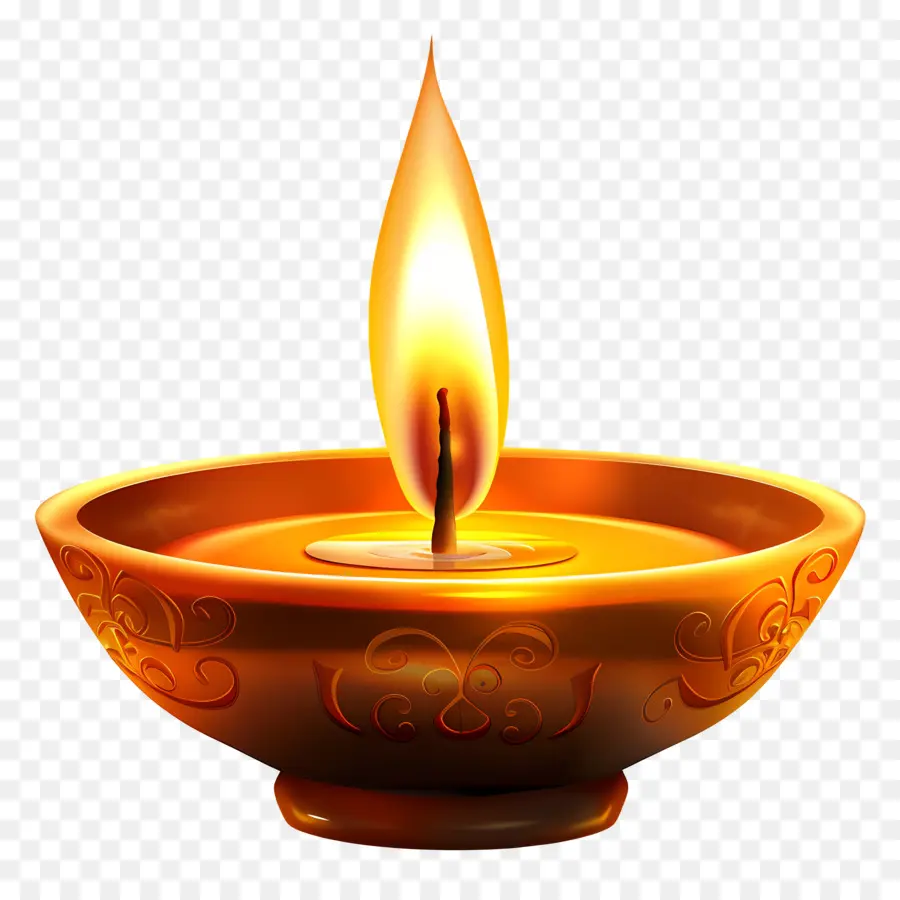 Дивали свеча，зажженная свеча PNG