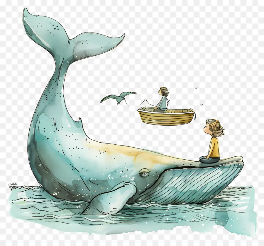 Наблюдение за китами ，Синий Кит PNG